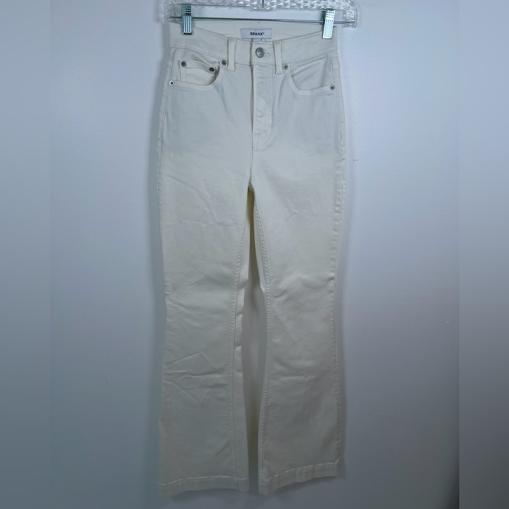 NWT! Spanx Lycra Flare Jean White Size 2